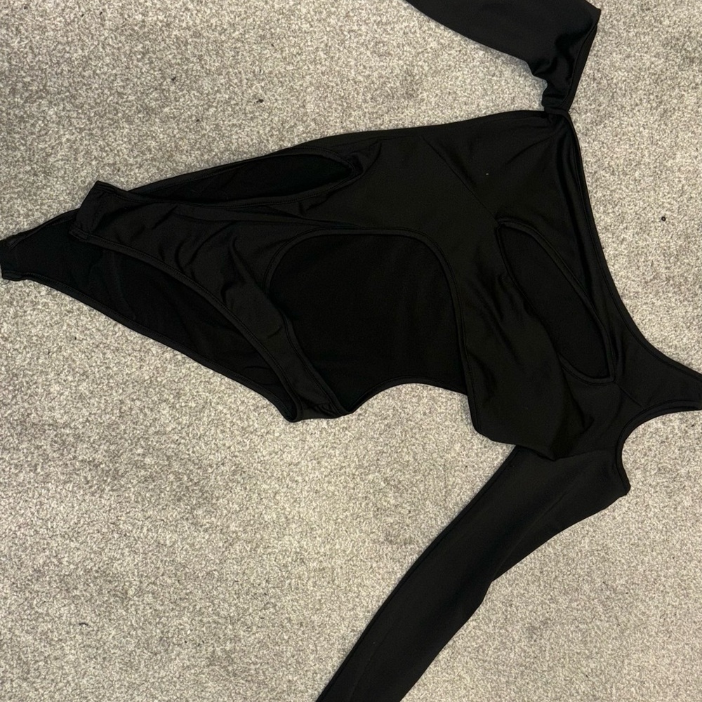 Chic Black Long Sleeve Bodysuit